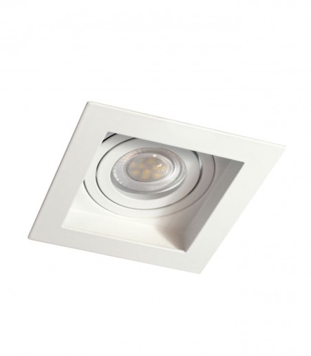 Foco Empotrable GU10 blanco cuadrado Akrah 100x100 mm
