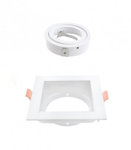 Foco Empotrable GU10 blanco cuadrado Akrah 100x100 mm
