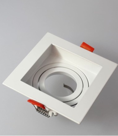 Foco Empotrable GU10 blanco cuadrado Akrah 100x100 mm