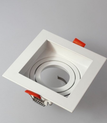 Foco Empotrable GU10 blanco cuadrado Akrah 100x100 mm