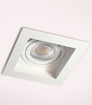 Foco Empotrable GU10 blanco cuadrado Akrah 100x100 mm 2
