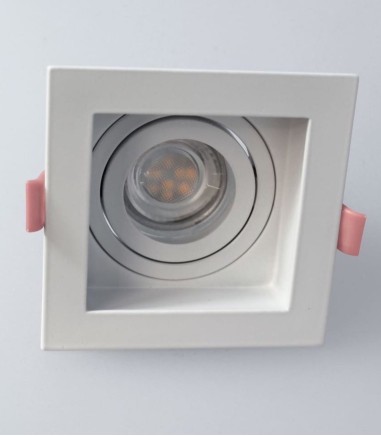 Foco Empotrable GU10 blanco cuadrado Akrah 100x100 mm