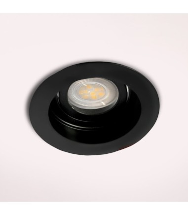 Foco empotrable GU10 Akrah redondo negro Ø100mm