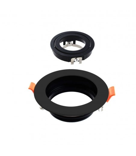 Foco empotrable GU10 Akrah redondo negro Ø100mm