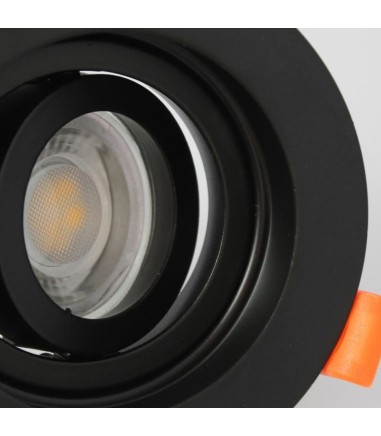 Foco empotrable GU10 Akrah redondo negro Ø100mm
