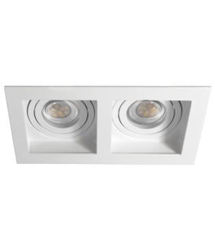 Foco empotrable GU10 doble Akrah 2 luces blanco 170x90 mm