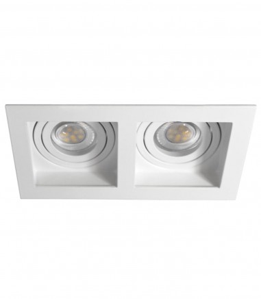 Foco empotrable GU10 doble Akrah 2 luces blanco 170x90 mm