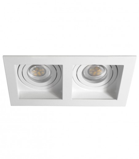 Foco empotrable GU10 doble Akrah 2 luces blanco 170x90 mm