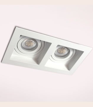 Foco empotrable GU10 doble Akrah 2 luces blanco 170x90 mm 2