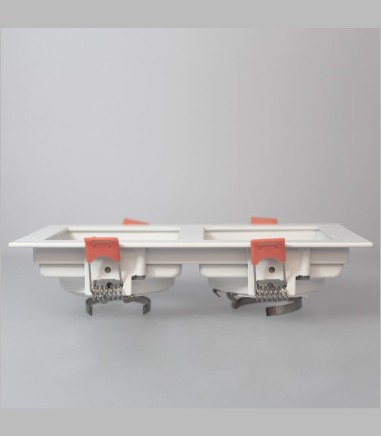 Foco empotrable GU10 doble Akrah 2 luces blanco 170x90 mm