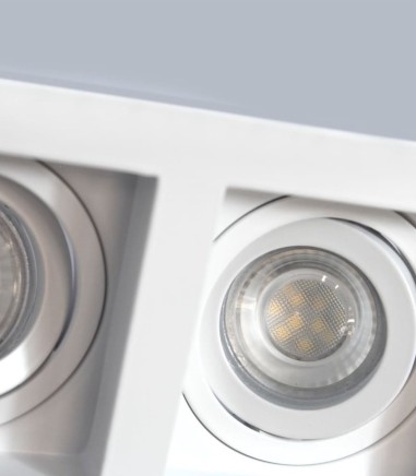 Foco empotrable GU10 doble Akrah 2 luces blanco 170x90 mm