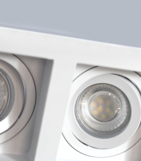 Foco empotrable GU10 doble Akrah 2 luces blanco 170x90 mm