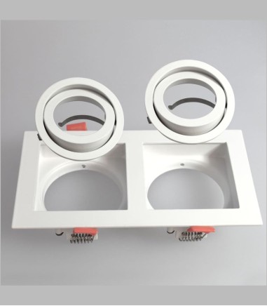 Foco empotrable GU10 doble Akrah 2 luces blanco 170x90 mm