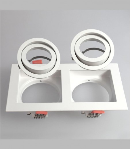 Foco empotrable GU10 doble Akrah 2 luces blanco 170x90 mm