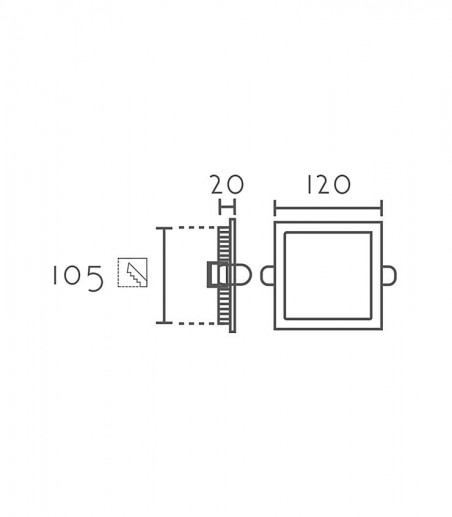 Downlight LED cuadrado plano SLIMc OSRAM LED - Ineslam