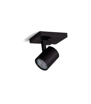 Foco superficie negro GU10 orientable base cuadrada MX6204 - Ineslam