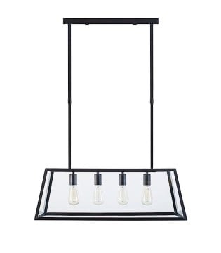 Lámpara de techo rectangular negra 4L MD6206-BK - Ineslam