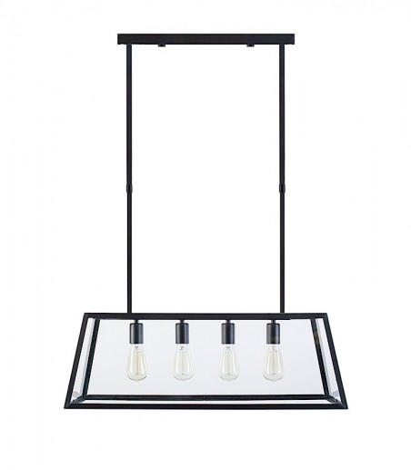 Lámpara de techo rectangular negra 4L MD6206-BK - Ineslam
