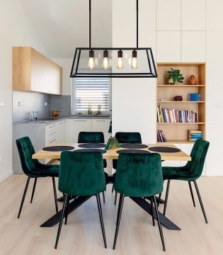 Lámpara de techo rectangular negra 4L MD6206-BK - Ineslam 2