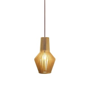 Lámpara colgante de techo de madera natural Mina Ø20 - Ineslam 2