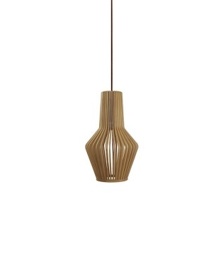 Lámpara colgante de techo de madera natural Mina Ø20 - Ineslam