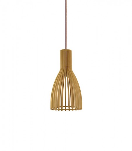 Lámpara colgante de techo de madera Casiopea Ø20 - Ineslam