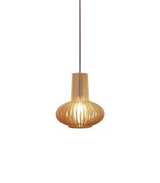 Lámpara de techo madera colgante Miriam Ø26 - Ineslam 2