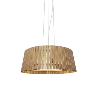 Lámpara techo comedor pantalla madera Cipres Ø50 - Ineslam