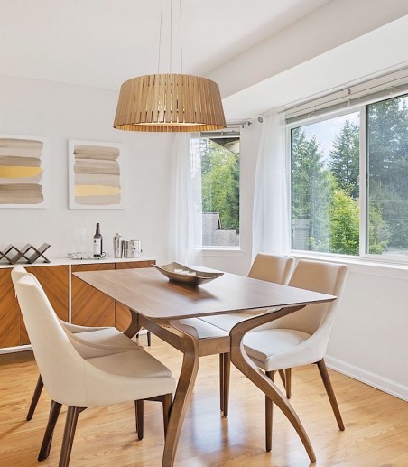 Lámpara techo comedor pantalla madera Cipres Ø50 - Ineslam