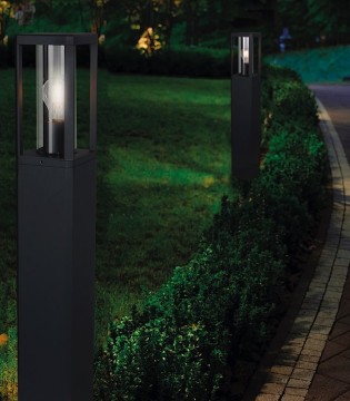 Baliza bolardo exterior Nevada negro E27 IP65 8901 - Mantra 2