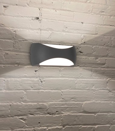 Aplique exterior curvo Butan gris oscuro 8903 12W - Mantra