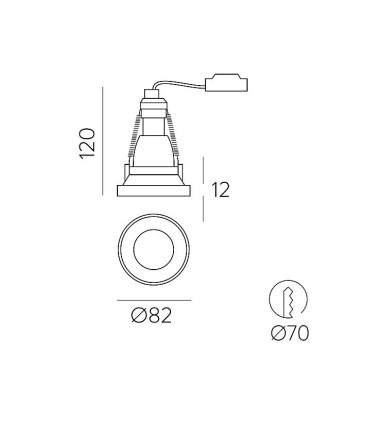 Foco empotrable GU10 Einar Ø82 - ACB