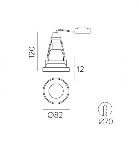 Foco empotrable GU10 Einar Ø82 - ACB