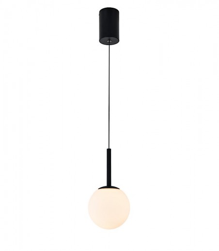 Lámpara colgante de techo LED con globo de cristal Puebla 9W negro 8887 - Mantra
