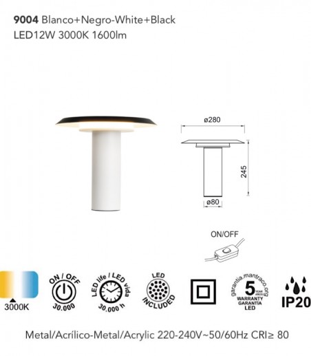 Características Lámpara de mesa moderna LED Tina 12W - Mantra