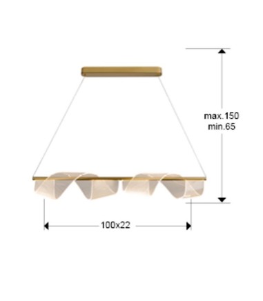 Dimensiones Lámpara colgante de techo lineal Velas LED - Schuller