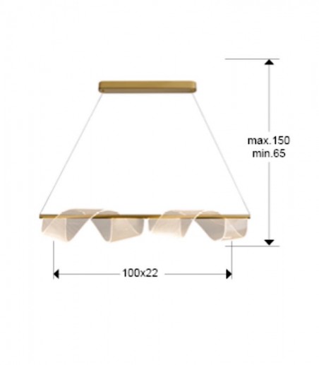 Dimensiones Lámpara colgante de techo lineal Velas LED - Schuller