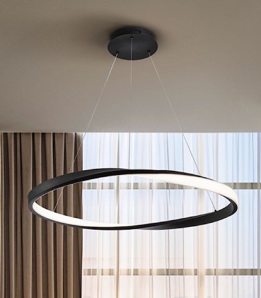 Lámpara colgante de techo LED Altair negro Ø85cm - Schuller
