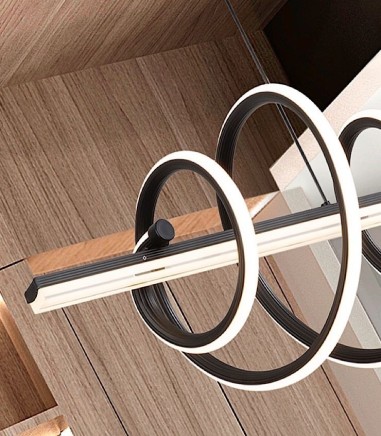 Detalle Lámpara colgante de techo negra lineal Tornado LED - Schuller
