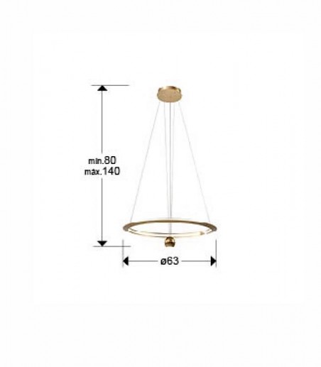 Dimensiones Lámpara colgante de techo Orane LED Ø63 - Schuller