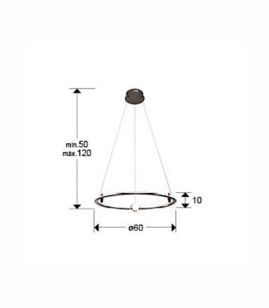 Dimensiones Lámpara colgante de techo circular Tirsa LED Ø60 - Schuller