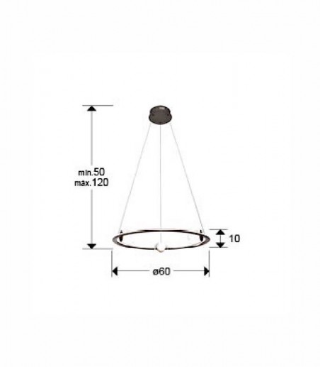 Dimensiones Lámpara colgante de techo circular Tirsa LED Ø60 - Schuller