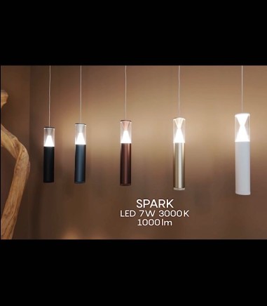 Lámpara colgante de techo cilíndrica Spark LED 7W - Mantra