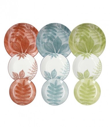 Vajilla completa de porcelana Madison Natura 18 piezas - Tognana