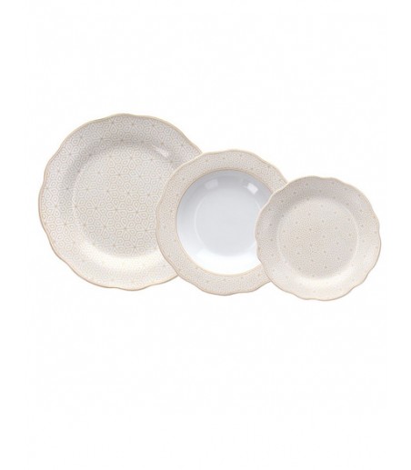 Vajilla porcelana Cappettata Diana 18 piezas - Tognana