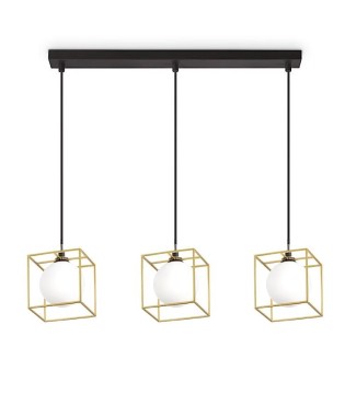 Lámpara de techo lineal Lingotto SP3 single - latón, negro - IDEAL LUX
