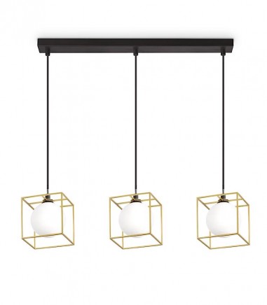 Lámpara de techo lineal Lingotto SP3 single - latón, negro - IDEAL LUX