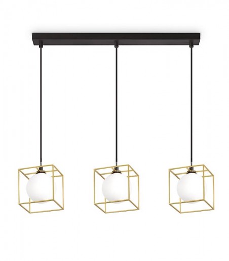 Lámpara de techo lineal Lingotto SP3 single - latón, negro - IDEAL LUX