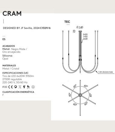 Lámpara colgante Cram L - Aromas