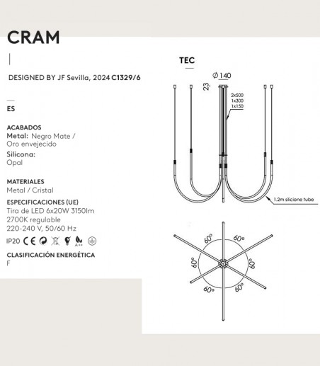 Lámpara colgante Cram L - Aromas